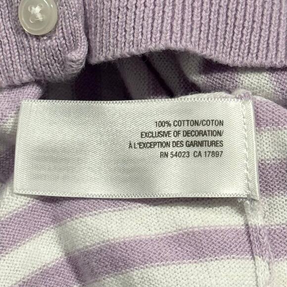 Old Navy Cardigan 3/4 Sleeve Cottage Easter Spring Button Purple White XXL Flaw - Picture 4 of 7